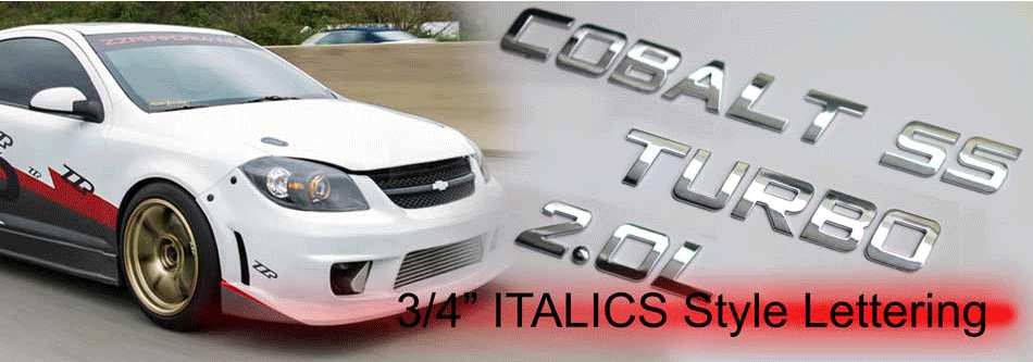 3/4" Small ITALICS Style Chrome Letters and Numbers